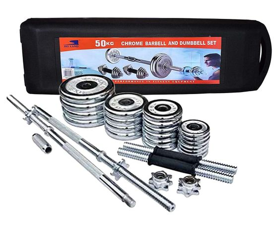 York 50kg Adjustable Dumbbell Set (with barbell) - Image 3