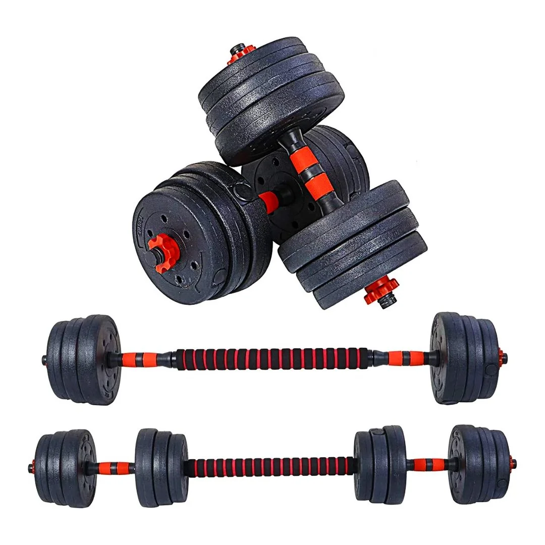 20kg Dumbbell Adjustable Set Pvc + Barbell Connector