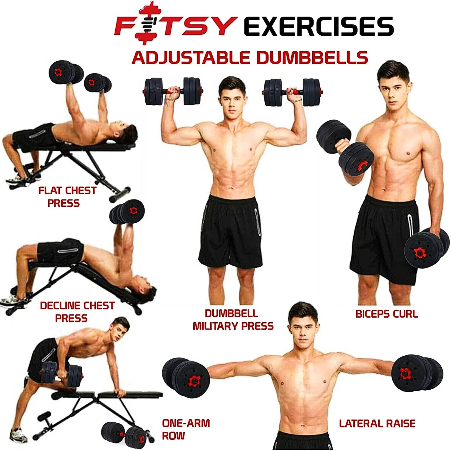 20kg Dumbbell Adjustable Set Pvc + Barbell Connector - Image 3