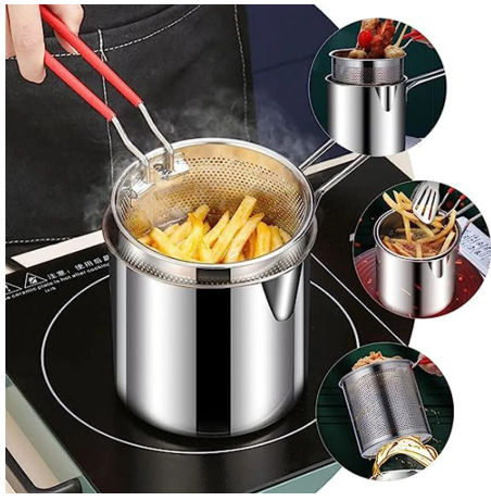 304 Stainless Steel Deep Frying Pot Kitchen Fryer Tempura