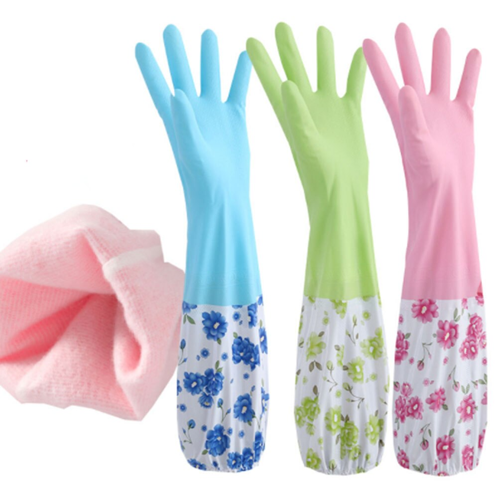 Pair of 2 Waterproof Dish Washing And Cleaning Gloves – Fur Inside